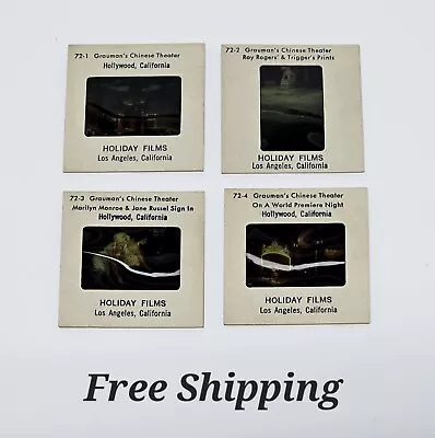 4 Vintage Photo Film Slides Grauman's Chinese Theatre Marilyn Monroe Roy Rogers • $100