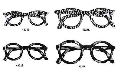 #4321/22 ZebraLeopard Eyeglass Frame Glasses Embroidery Iron On Applique Patch • $3.50