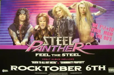 STEEL PANTHER 2009 Double Sided Tour Promotional Poster Flawless New Old Stock • $7.99