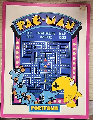 1980 PAC-MAN ARCADE SCHOOL PORTFOLIO By Midway Mfg.  NOS VTG • $9.99