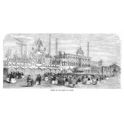 £9.99 • Buy LEEDS Works Of The Mayor Decorated For The Royal Visit - Antique Print 1858