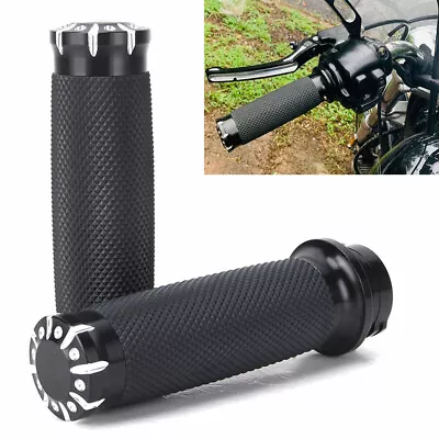 Motorcycle 1  Handlebar Hand Grips Black For Yamaha V Star 650 XVS650A Classic • $22.51