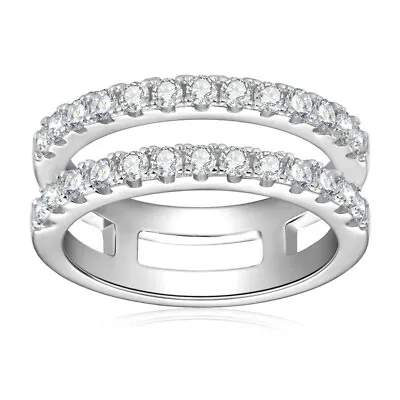 Real Moissanite Wedding Ring Eternity Band Women 925 Sterling Silver Pass Tester • $31.10