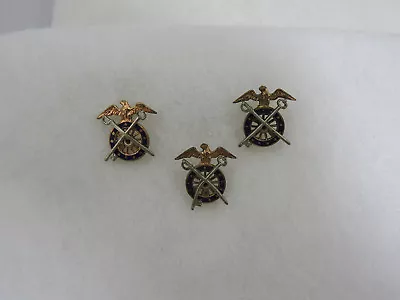 3 Vtg US Army Quartermaster Corp Officer Collar Insignia Pins Snow Flake Back • $16.99