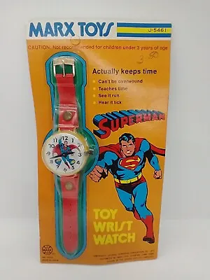 Superman Toy Watch  1975 Marx Toy Watch  **  New On Cardboard Backing  **   Rare • $125