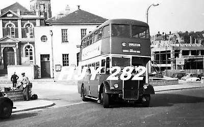 Plymouth Corporation 382 HJY282 Leyland PD2 B&W Coach Bus Photo • £1.15