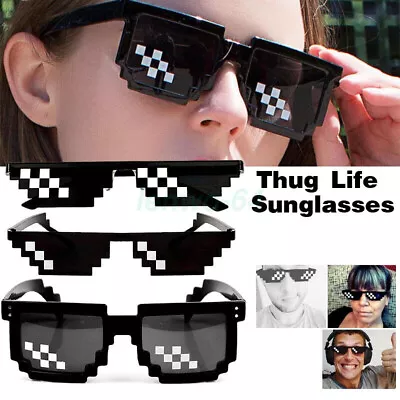 NEW Thug Life Sunglasses Deal With It 8/6 Bit Pixel Glasses Cool Fashion Goggles • $15.85