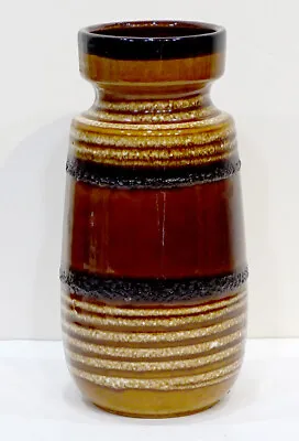 Vintage WEST GERMAN POTTERY Huge Vase MID-CENTURY MODERN Fat Lava By SCHEURICH • $59.95