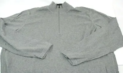 Eddie Bauer Mens 3XLT Gray Mock Neck Long Sleeve 1/4 Zip Shirt Sweater • $19.79
