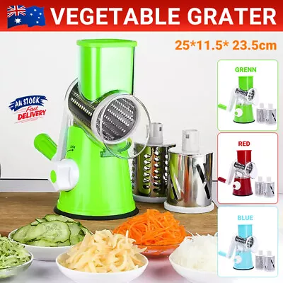 Kitchen Vegetable Fruit Slicer Cutter Shredder Food Manual Rotary Grater Chopper • $17.68