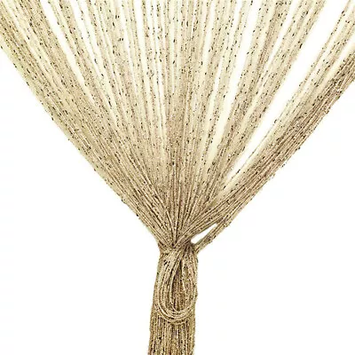 Glitter String Curtain Panels Door Fly Screen Room Divider Voile Net Curtains • £4.92