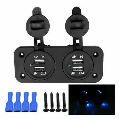 12V Double USB Socket Dual Charger Camper Van Motorhome Caravan Charging Port UK • £7.99