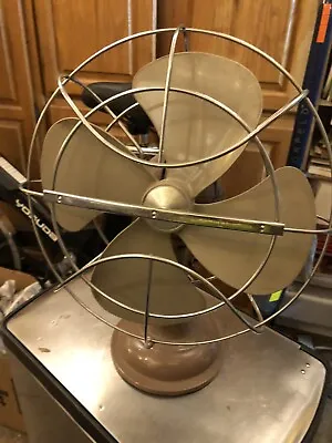 Vintage Cast Iron Base Art Deco Oscillating 12  Metal Table Fan • $49.79