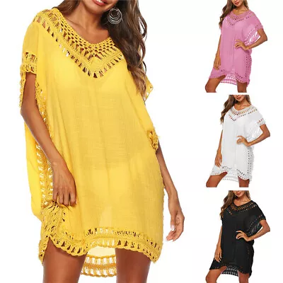 £10.99 • Buy Women Summer Bikini Cover Up Sarong Swimwear Kaftan Beach Swimsuit Beach Dress.