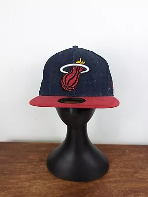 New Era NBA Miami Heat Basketball Hat Size 7 1/4 • £18