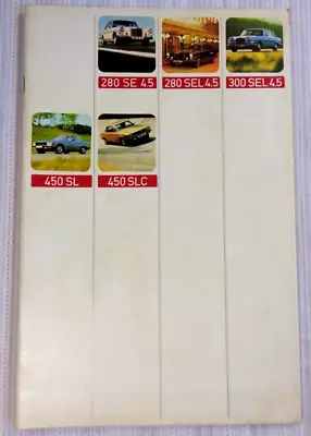 1972 1973 Mercedes S-Class Brochure W108 109 280 300 SEL 4.5 107 450 SLC Catalog • $44.95