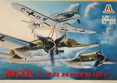 Italeri 1/72 Mistel 1 Ju-88 A4 With Bf-109 F Airplane Model Kit  # 072 NEW US • $34.99