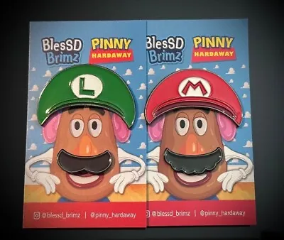Super Mario Bros. Hat And Mustache Pin Set • $35