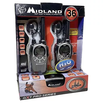 NEW Midland 50CH Waterproof GMRS Two Way Radio Long Range Walkie Talkie SOS NOAA • $124.99