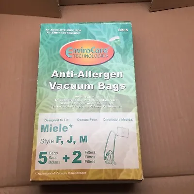 Fits For Miele Canister Anti-Allergen Filtration Type FJM Bags 5 Pk - C205 • $10.95