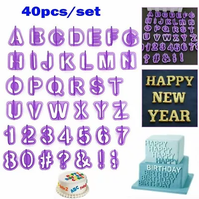 40pcs Alphabet Letter And Number Fondant Icing Cutter Mold Cake Decorating Set • £3.60