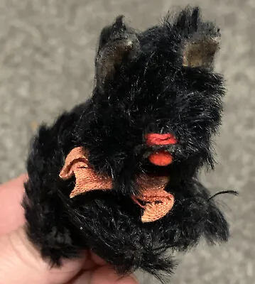 Schuco Mascot Jointed Vintage Miniature Mohair Black Scottie Dog 3” Excellent • $79