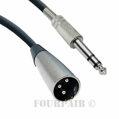 25ft XLR 3-Pin Male To 1/4  Stereo Plug Shielded Microphone Mic Cable Cord TRS • $9.95