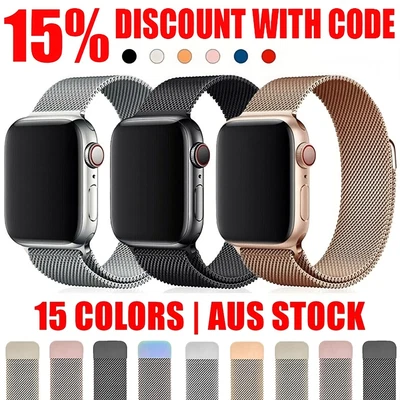 $7.75 • Buy For Apple Watch Band Series 8 7 6 5 4 3 SE Stainless Steel Strap 38MM 40 42 44MM