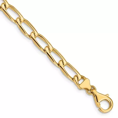 Men's 14k Yellow Gold 6mm Open Link Chain Bracelet • $1646.98