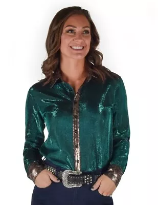 Cowgirl Tuff Western Shirt Womens L/S Shimmer Specialty 100828 • $84.99