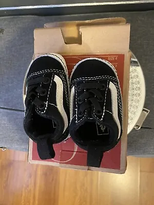 Vans Old Skool Crib Baby Shoes Size Uk 0.5 • £22.99