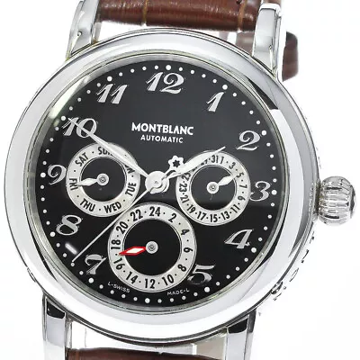 MONTBLANC Meisterstic 7018 GMT Day Date Black Dial Automatic Men's Watch_780289 • $1089.04