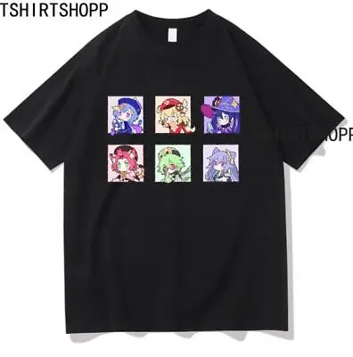 Genshin Impact Cartoon T-shirt Game Male Famale Oversized Short Sleeve Tee Tops • £16.79