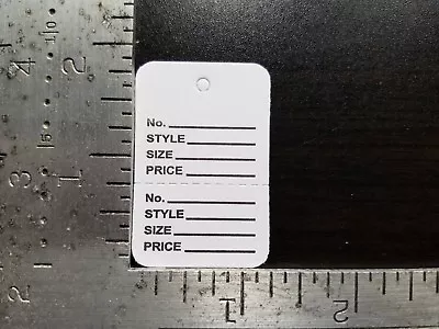 White Garment Tags Perforated 2 Part Unstrung Merchandise Price Coupon Small • $15.94