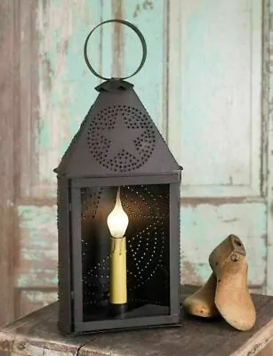 Primitive Punched Tin Star Half-Round Metal Electric Lantern • $55.80