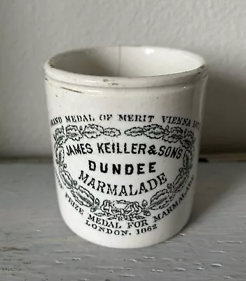 Early Keiller & Sons Dundee Marmalade 1 Lb. Ironstone Crock Jar  ~ London 1862 • $53.75