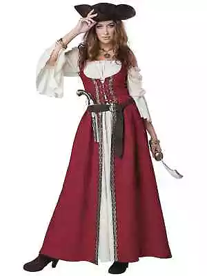 Medieval Beer Maid Maid Marion Pirate Renaissance Womens Costume Overdress S/M • £58.74