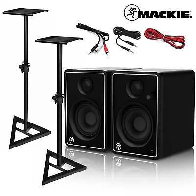 £149 • Buy Mackie CR4-X Studio Monitors Limited Edition Silver With Stands & Cables