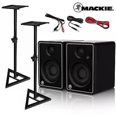 Mackie CR4-X Studio Monitors Limited Edition Silver With Stands & Cables • £149