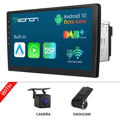 CAM+DVR+10.1  IPS 2Din Android 10 Carplay Car Radio Stereo GPS WiFi Touch Screen • $216.76