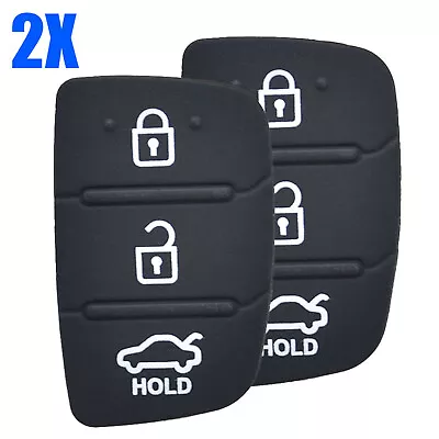 Pair Flip Key Fob Replacement For Hyundai Santa Fe IX I20 I30 I40 Rubber Key Pad • $8.26