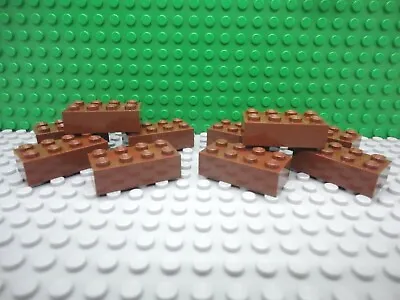 $3.49 • Buy Lego 10 Reddish Brown 2x4 Brick Block NEW