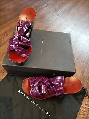 Marc Jacobs Purple Open Clog Shoes Size 3 36 Sandal Heels With Box Gladiator  • £169