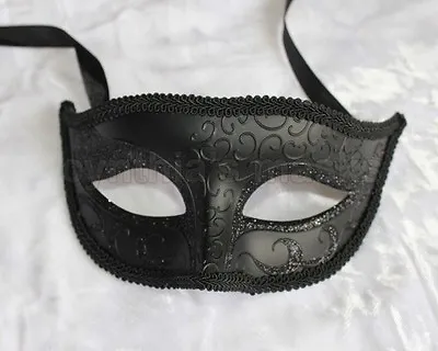 Black Venetian Masquerade Mask Party Prom Mardi Gras Halloween Costume Dancing • $3.99