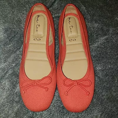 Me Too Brea Flat Shoes Women's Size 10M Red Bow Sustainable Mesh • $30