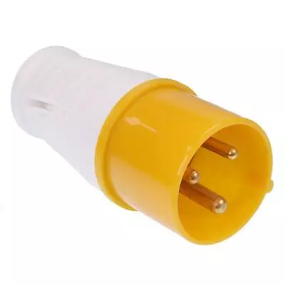 Yellow 3 Pin 16A / 32A 110V Industrial Connector Plug Socket Male Female 2P+E • £8.29