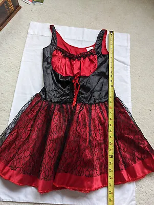New 30  S Costume CanCan Saloon Girl Black Red Dress Cosplay Petite Lace Cute • $16