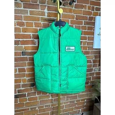 Vintage Burlington Northern Mens Puffer Vest Jacket Large Green • $50