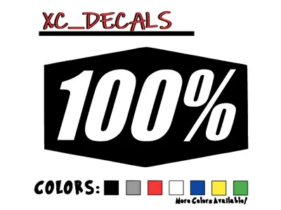 100% (x2) Pair Vinyl Decal Sticker Logo Motocross ATV Dirt Bike Goggles 100 • $4.75
