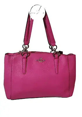Breathtaking Coach Pink Christie Carryall In Crossgrain Leather Tote Bag • $130